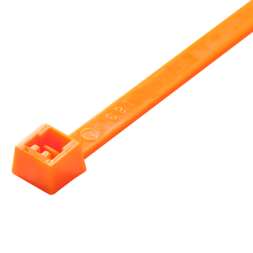 Intermediate Cable Ties, 40 lb, 8 inch, Fluorescent Orange Nylon