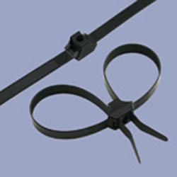 Dual Loop Impact Resistant Cable Ties, 150 lb, 19 inch, Heat Stabilized UV Black