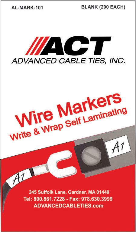 Wire Marker Labels, Write-Wrap Booklet – Blank Labels